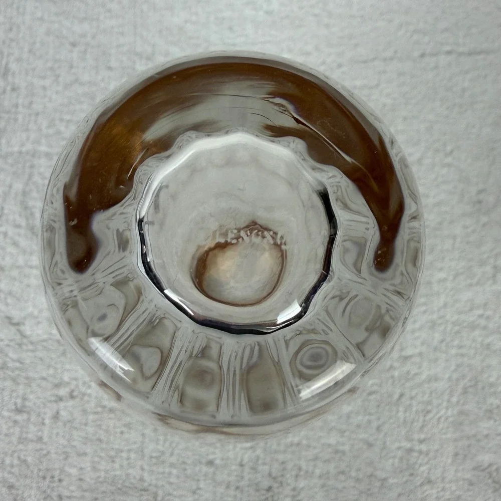 Vintage Lenox Crystal Glass Paneled Vase Gold Encrusted Scroll Rim Ribbed 8
